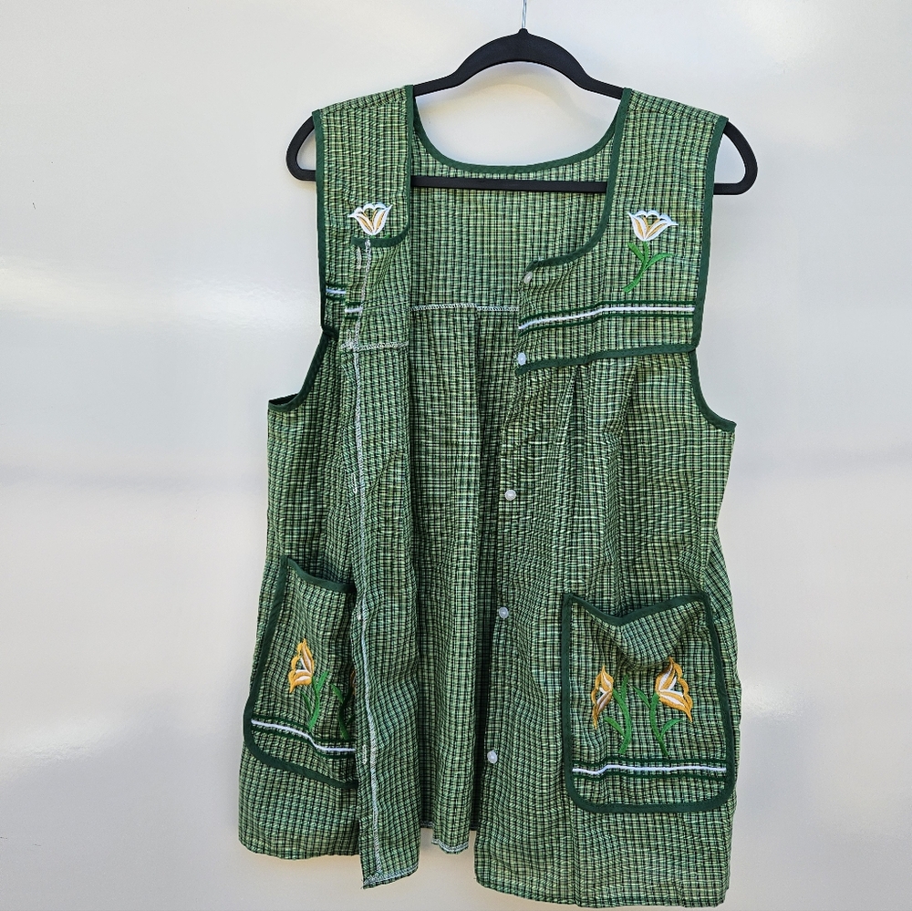 Green Gingham Apron